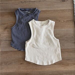 Aerie striped ribbed tanks